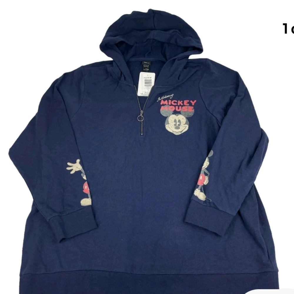 Torrid navy blue 4D Mickey Mouse hoodie NWT Size 0X (12W)